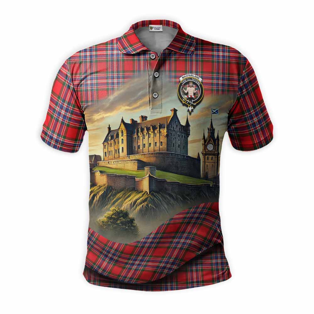 MacFarlane (McFarlane) Tartan Family Crest Polo Shirt with Scottish Ancient Castle Style Kid - Tartan Vibes Clothing
