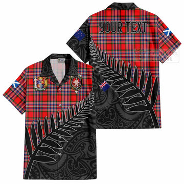 MacFarlane (McFarlane) Crest Tartan Short Sleeve Button Shirt with New Zealand Silver Fern Half Style