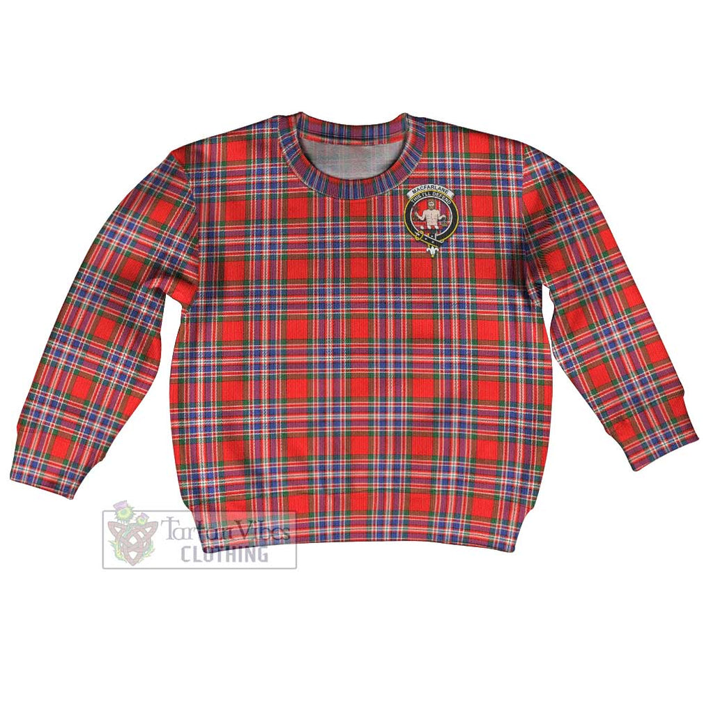 Tartan Vibes Clothing MacFarlane (McFarlane) Tartan Kid Ugly Sweater with Family Crest