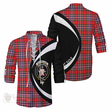 MacFarlane (McFarlane) Tartan Ghillie Kilt Shirt with Family Crest Circle Style