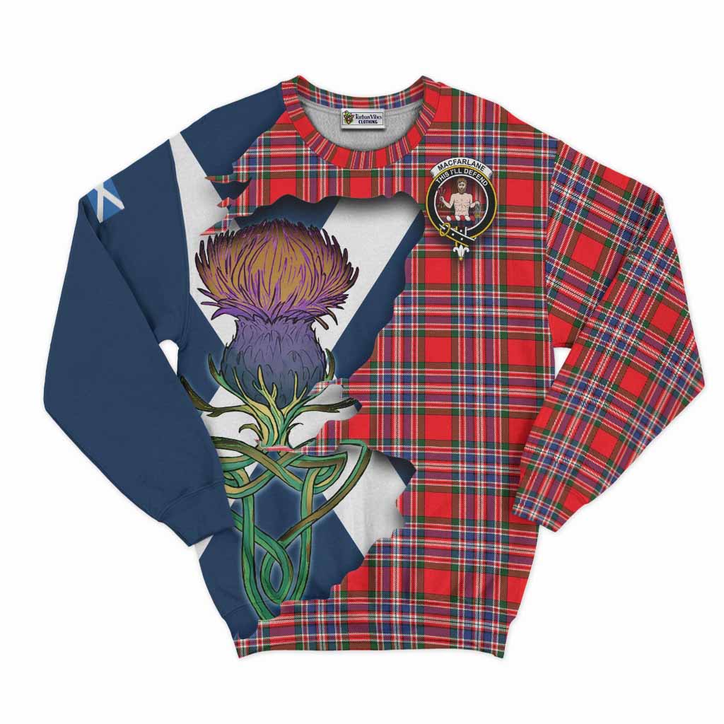 MacFarlane (McFarlane) Tartan Family Crest Sweatshirt Scottish Thistle Celtic Inspired Unisex - Tartan Vibes Clothing