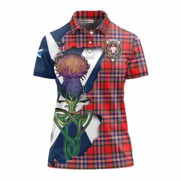 MacFarlane (McFarlane) Tartan Family Crest Women's Polo Shirt Scottish Thistle Celtic Inspired Women - Tartan Vibes Clothing