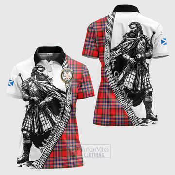 MacFarlane (McFarlane) Tartan Clan Crest Women's Polo Shirt with Highlander Warrior Celtic Style