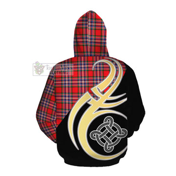 MacFarlane (McFarlane) Tartan Cotton Hoodie with Family Crest and Celtic Symbol Style