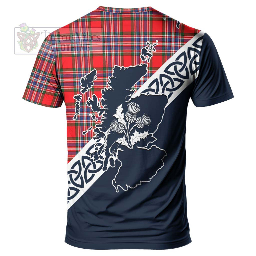 MacFarlane (McFarlane) Tartan T-Shirt Featuring Thistle and Scotland Map