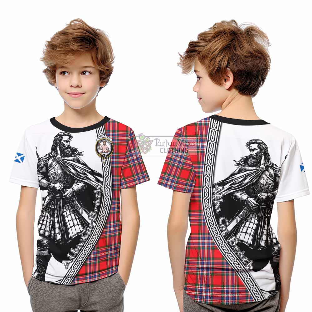 MacFarlane (McFarlane) Tartan Clan Crest Kid T-Shirt with Highlander Warrior Celtic Style