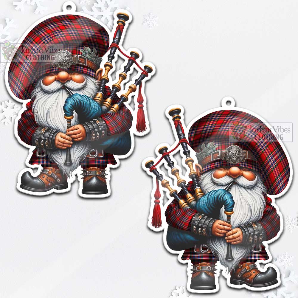 Tartan Vibes Clothing MacFarlane (McFarlane) Tartan Badpiper Gnome Christmas Ornament