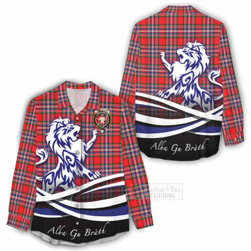 MacFarlane (McFarlane) Tartan Women's Casual Shirt with Alba Gu Brath Regal Lion Emblem