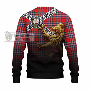 MacFarlane (McFarlane) Crest Tartan Knitted Sweater with Golden Lion Emblem Celtic Style - Tartan Vibes Clothing
