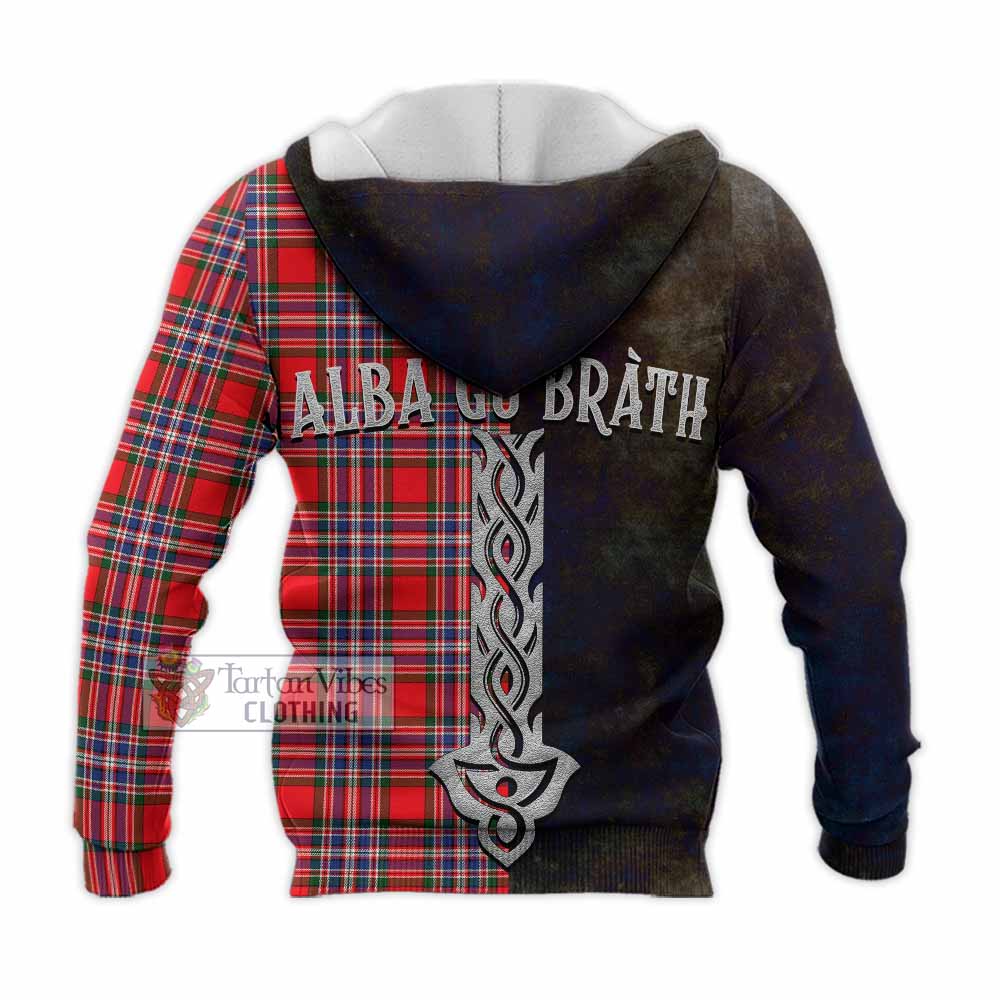 MacFarlane (McFarlane) Tartan Family Crest Knitted Hoodie Alba Gu Brath Be Brave Lion Ancient Style - Tartan Vibes Clothing