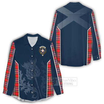 MacFarlane (McFarlane) Tartan Women's Casual Shirt with Family Crest and Scottish Thistle Vibes Sport Style