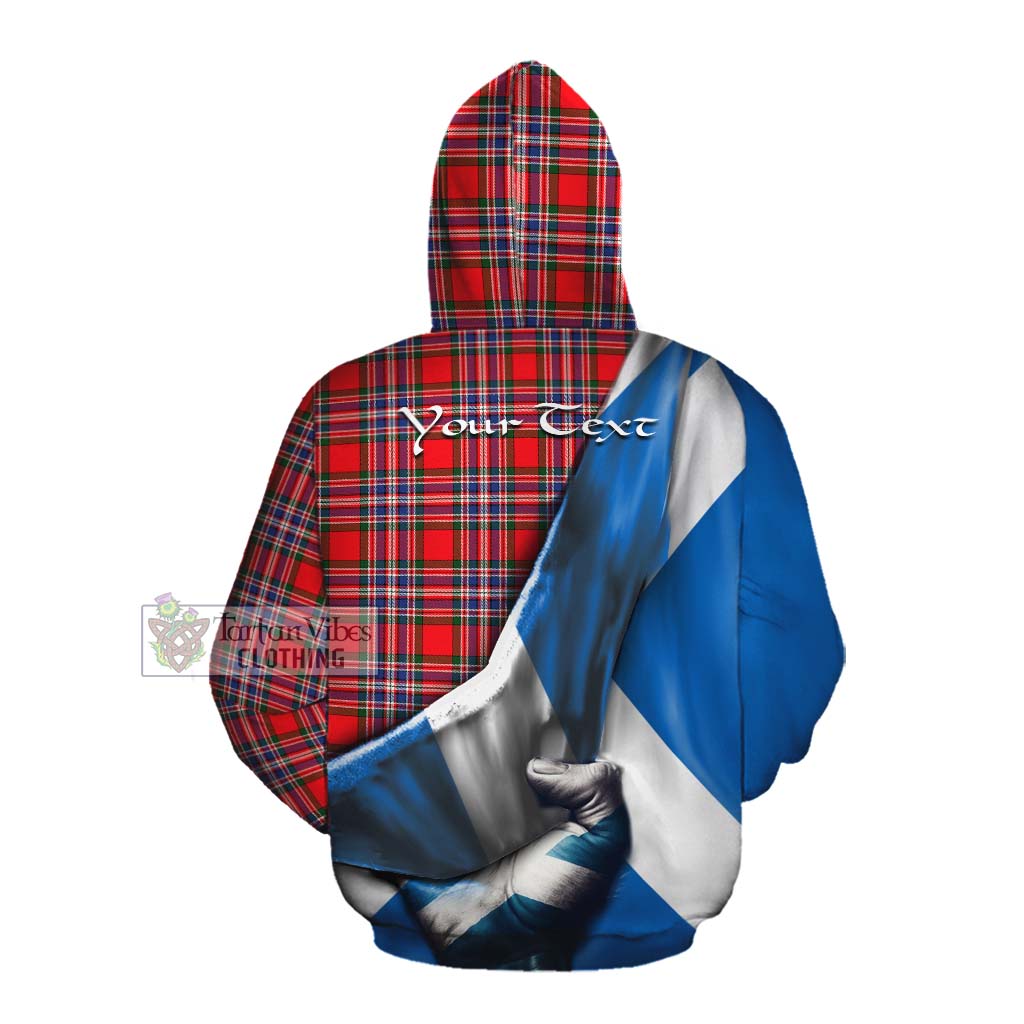 Tartan Vibes Clothing MacFarlane (McFarlane) Tartan Cotton Hoodie with Family Crest Scotland Patriotic Style