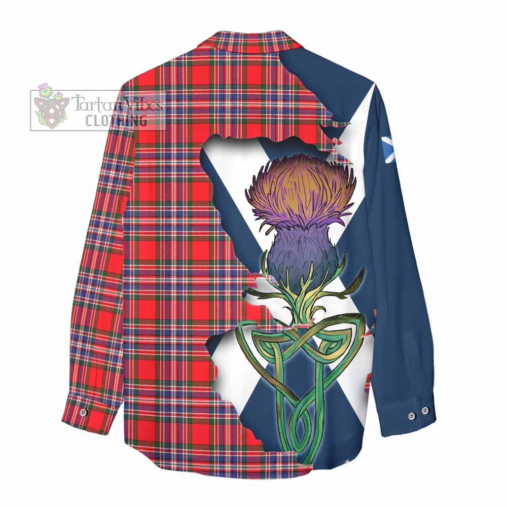 MacFarlane (McFarlane) Tartan Family Crest Women's Casual Shirt Scottish Thistle Celtic Inspired - Tartan Vibes Clothing