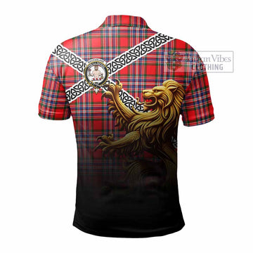 MacFarlane (McFarlane) Crest Tartan Polo Shirt with Golden Lion Emblem Celtic Style - Tartan Vibes Clothing