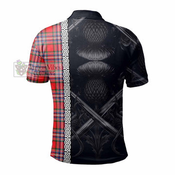 MacFarlane (McFarlane) Tartan Polo Shirt with Family Crest Cross Sword Thistle Celtic Vibes