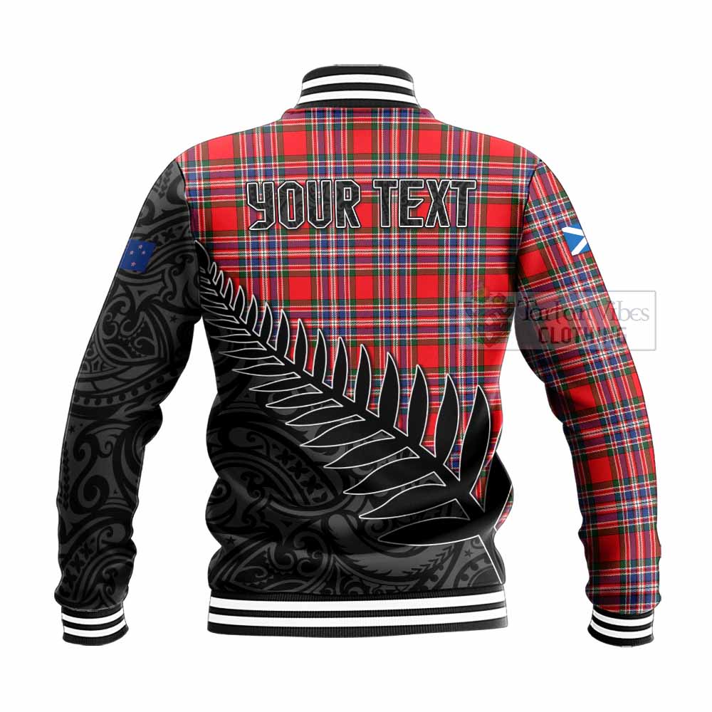 Tartan Vibes Clothing MacFarlane (McFarlane) Crest Tartan Baseball Jacket with New Zealand Silver Fern Half Style