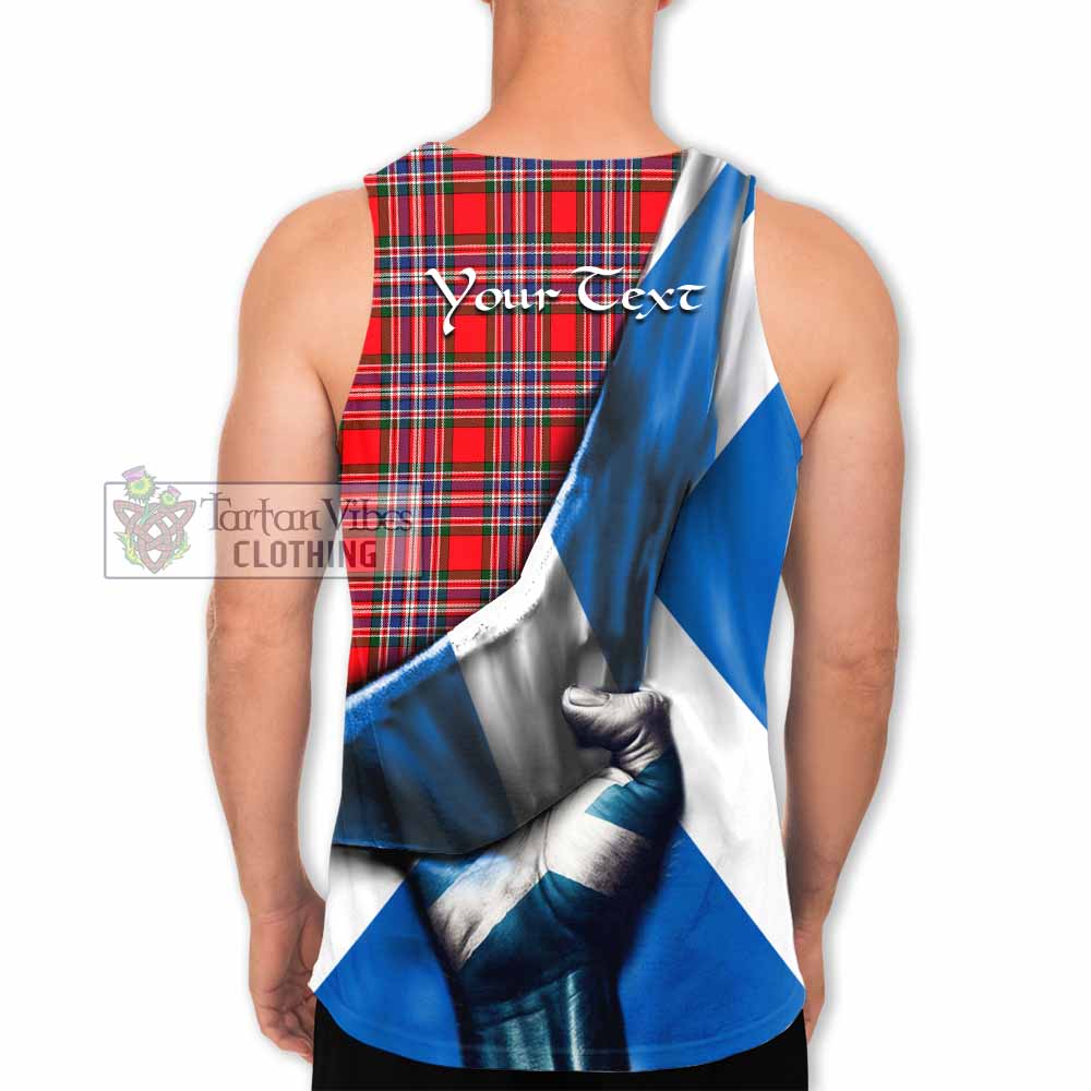 Tartan Vibes Clothing MacFarlane (McFarlane) Tartan Men's Tank Top with Family Crest Scotland Patriotic Style