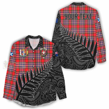 MacFarlane (McFarlane) Crest Tartan Women's Casual Shirt with New Zealand Silver Fern Half Style