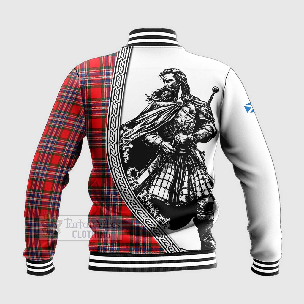 Tartan Vibes Clothing MacFarlane (McFarlane) Tartan Clan Crest Baseball Jacket with Highlander Warrior Celtic Style