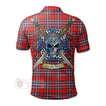 MacFarlane (McFarlane) Tartan Polo Shirt with Family Crest Celtic Skull Style