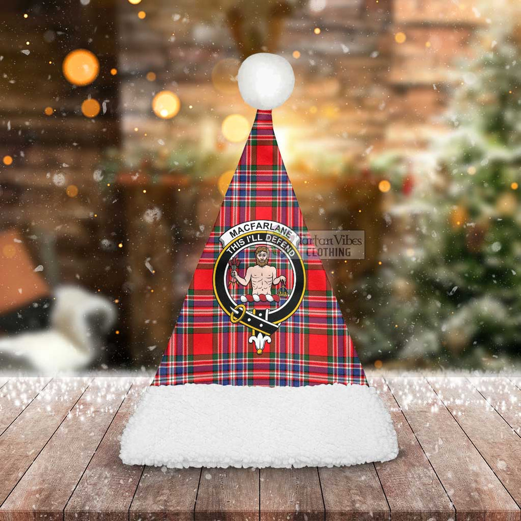 Tartan Vibes Clothing MacFarlane (McFarlane) Tartan Christmas Santa Hats with Family Crest