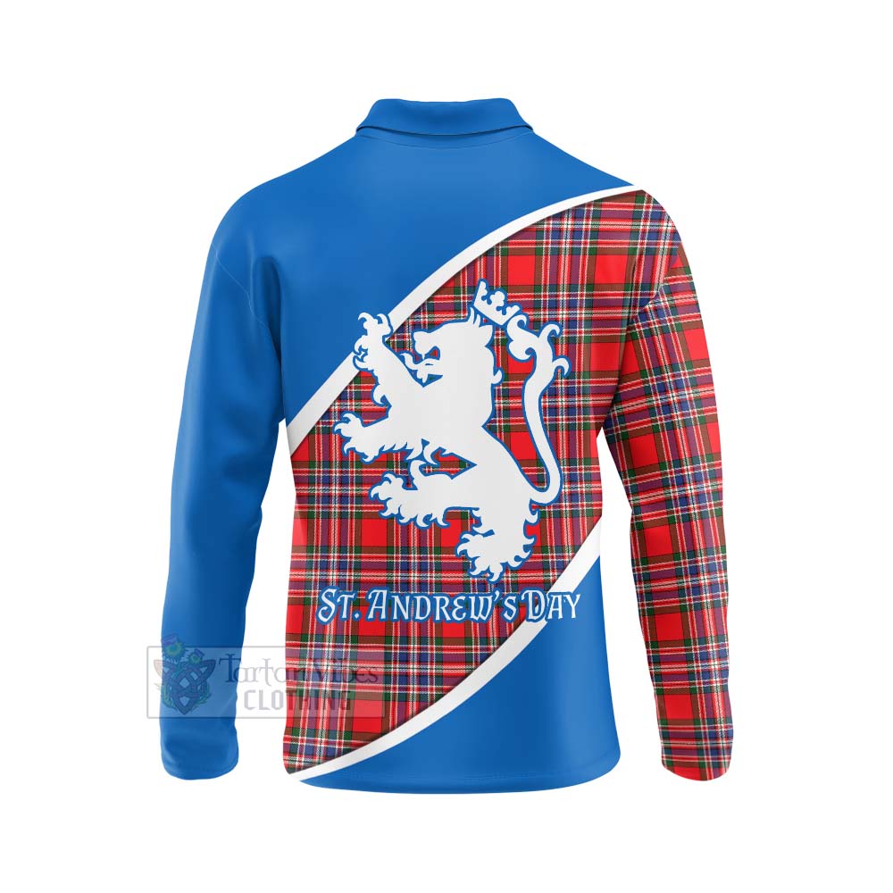 Tartan Vibes Clothing MacFarlane (McFarlane) Family Crest Tartan Long Sleeve Polo Shirt Celebrate Saint Andrew's Day in Style