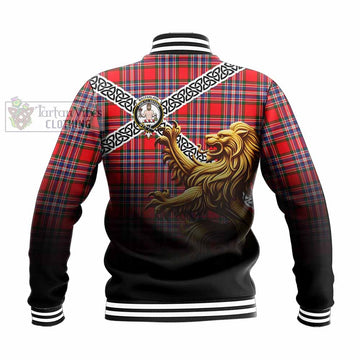 MacFarlane (McFarlane) Crest Tartan Baseball Jacket with Golden Lion Emblem Celtic Style - Tartan Vibes Clothing