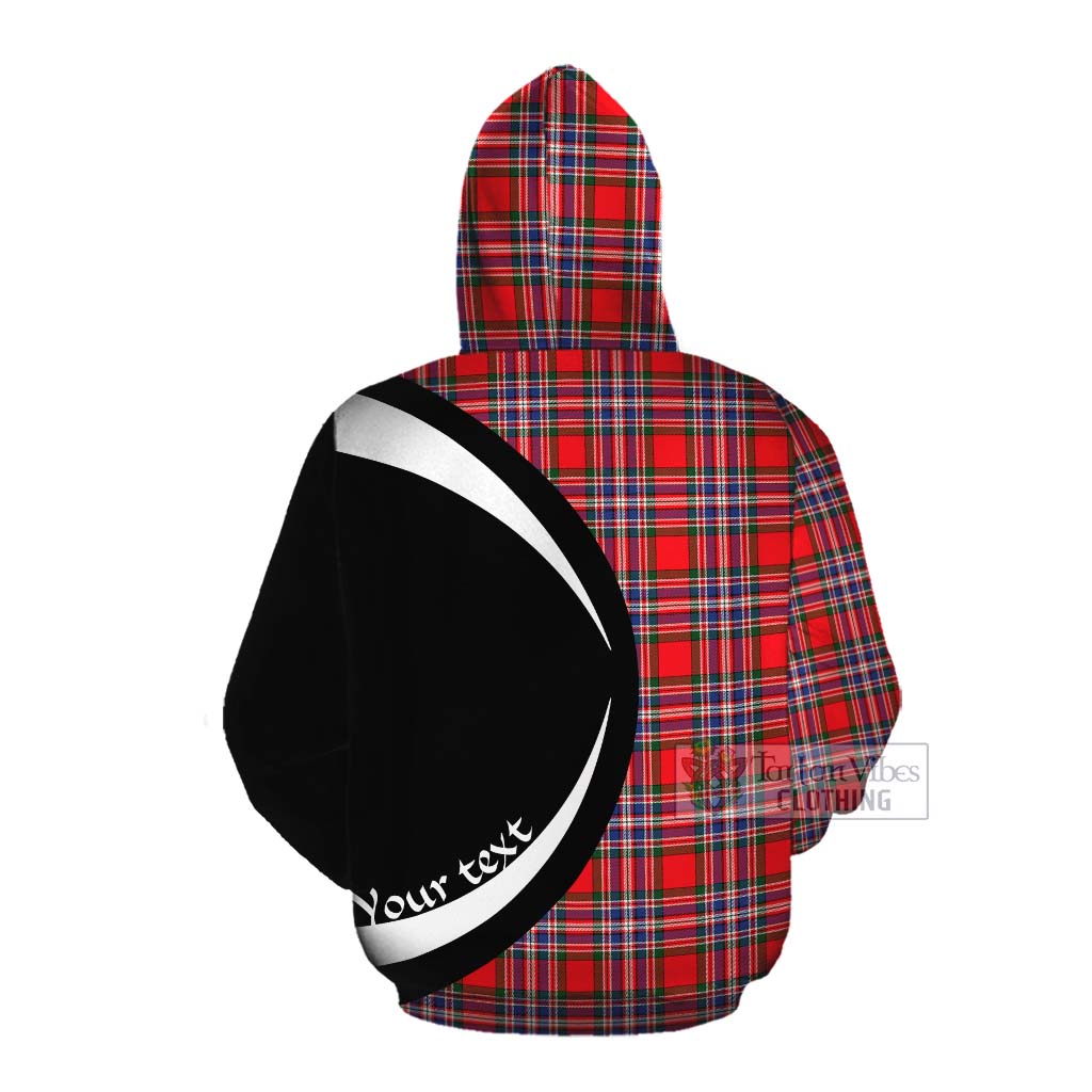 Tartan Vibes Clothing MacFarlane (McFarlane) Tartan Cotton Hoodie with Family Crest Circle Style