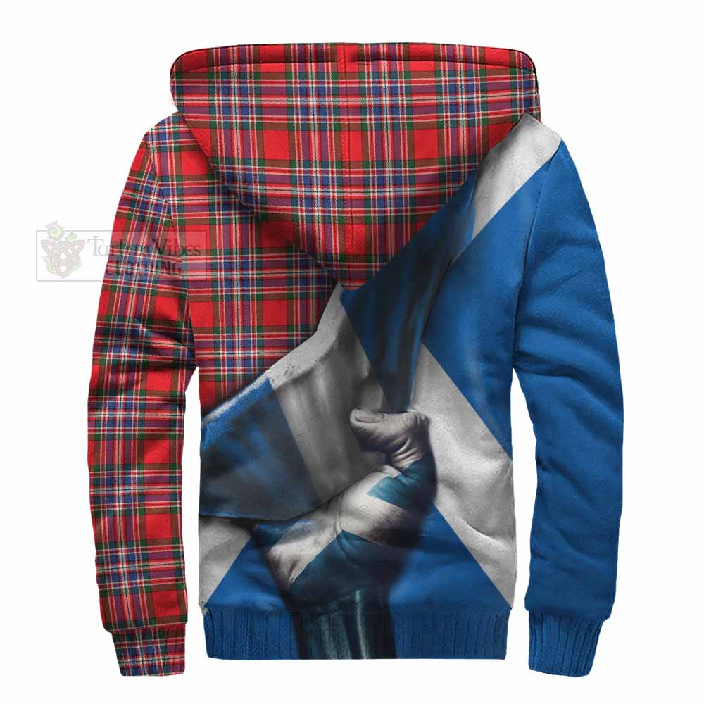 Tartan Vibes Clothing MacFarlane (McFarlane) Tartan Sherpa Hoodie with Family Crest Scotland Patriotic Style