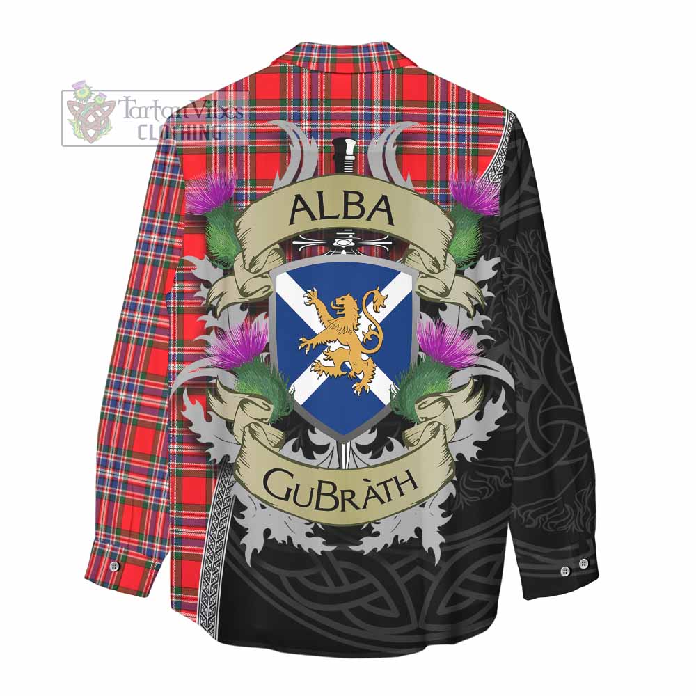 MacFarlane (McFarlane) Tartan Family Crest Women's Casual Shirt Lion Rampant Royal Thistle Shield Celtic Inspired - Tartan Vibes Clothing