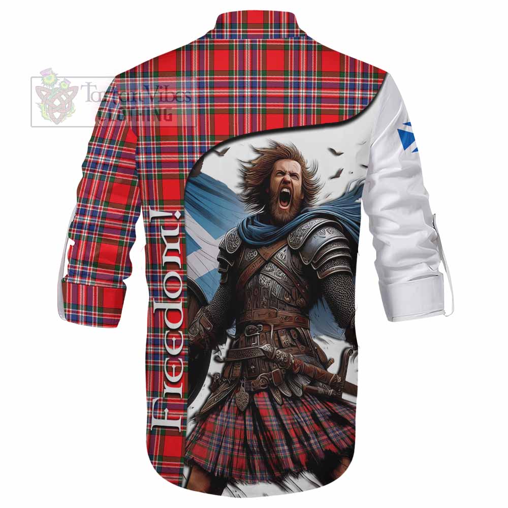 Tartan Vibes Clothing MacFarlane (McFarlane) Crest Tartan Ghillie Kilt Shirt Inspired by the Freedom of Scottish Warrior