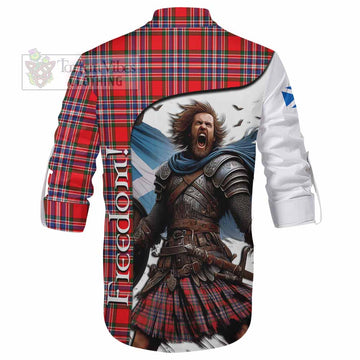 MacFarlane (McFarlane) Crest Tartan Ghillie Kilt Shirt Inspired by the Freedom of Scottish Warrior