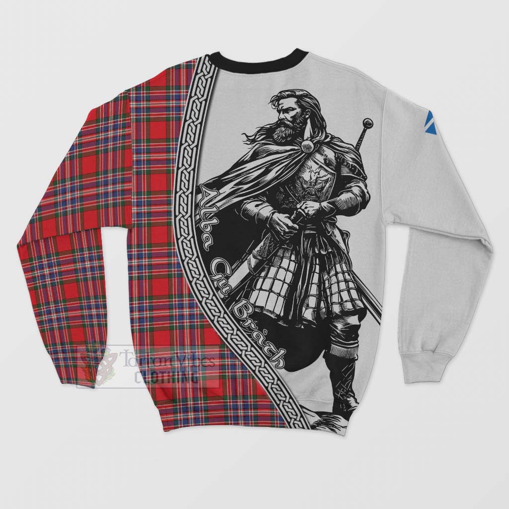 Tartan Vibes Clothing MacFarlane (McFarlane) Tartan Clan Crest Sweatshirt with Highlander Warrior Celtic Style