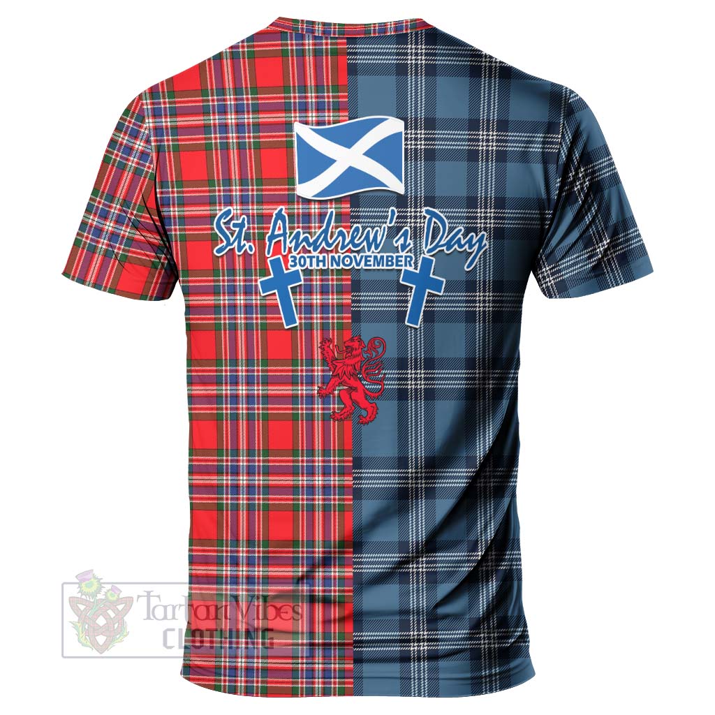 Tartan Vibes Clothing MacFarlane (McFarlane) Tartan T-Shirt Happy St. Andrew's Day Half Tartan Style