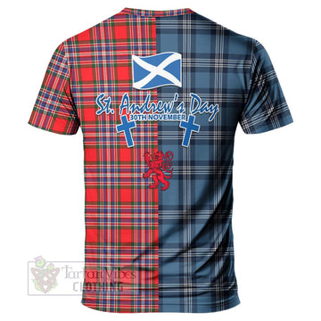 MacFarlane (McFarlane) Tartan T-Shirt Happy St. Andrew's Day Half Tartan Style