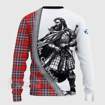 MacFarlane (McFarlane) Tartan Clan Crest Knitted Sweater with Highlander Warrior Celtic Style