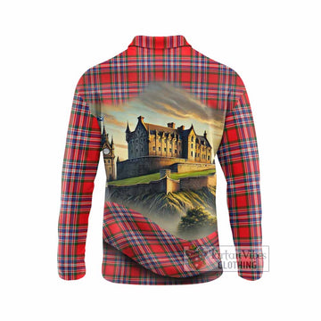 MacFarlane (McFarlane) Tartan Family Crest Long Sleeve Polo Shirt with Scottish Ancient Castle Style - Tartan Vibes Clothing