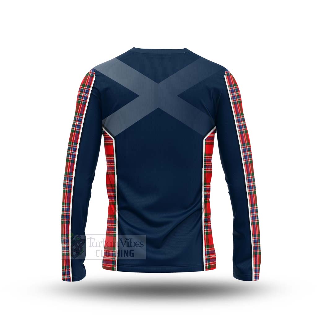 Tartan Vibes Clothing MacFarlane (McFarlane) Tartan Long Sleeve T-Shirt with Family Crest and Scottish Thistle Vibes Sport Style