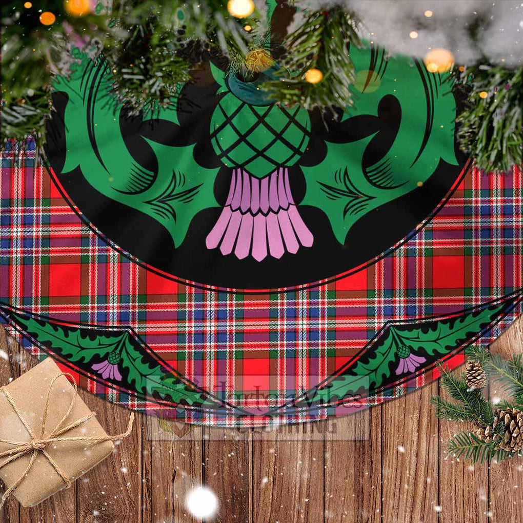 Tartan Vibes Clothing MacFarlane (McFarlane) Tartan Christmas Tree Skirt Scottish Thistle Style