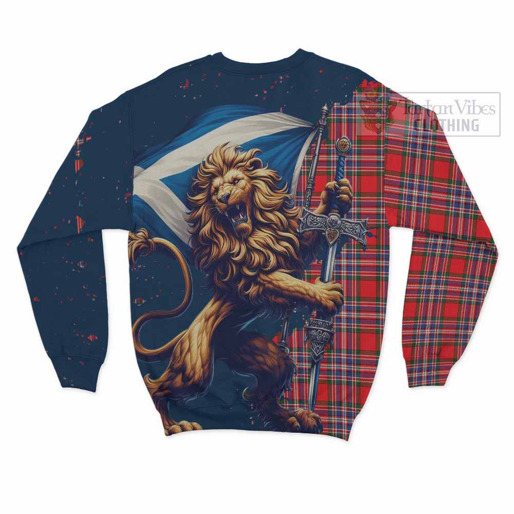 Tartan Vibes Clothing MacFarlane (McFarlane) Tartan Family Crest Sweatshirt with Scottish Majestic Lion