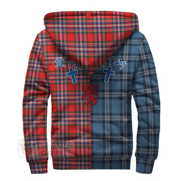 MacFarlane (McFarlane) Tartan Sherpa Hoodie Happy St. Andrew's Day Half Tartan Style