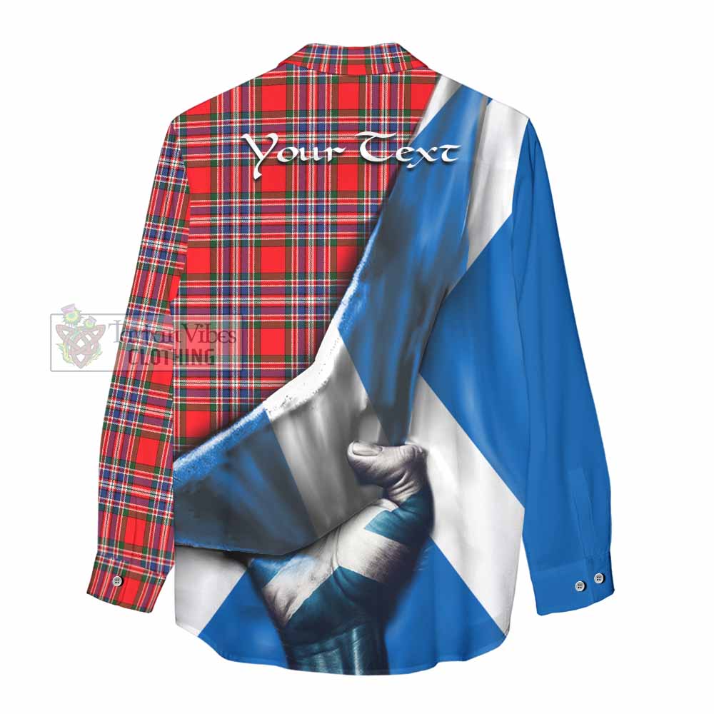 Tartan Vibes Clothing MacFarlane (McFarlane) Tartan Women's Casual Shirt with Family Crest Scotland Patriotic Style