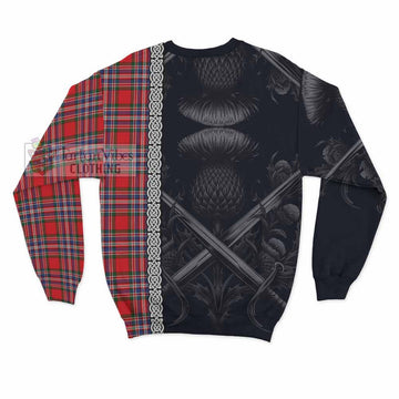 MacFarlane (McFarlane) Tartan Sweatshirt with Family Crest Cross Sword Thistle Celtic Vibes