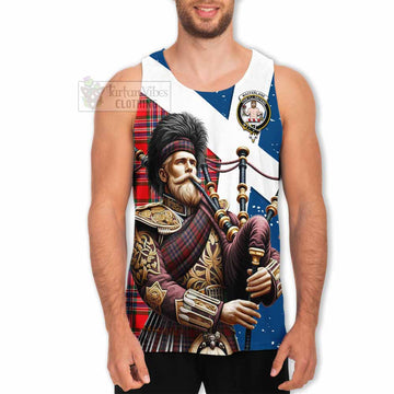 MacFarlane (McFarlane) Tartan Men's Tank Top with Family Crest Scottish Bagpiper Vibes