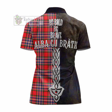 MacFarlane (McFarlane) Tartan Family Crest Women's Polo Shirt Alba Gu Brath Be Brave Lion Ancient Style - Tartan Vibes Clothing