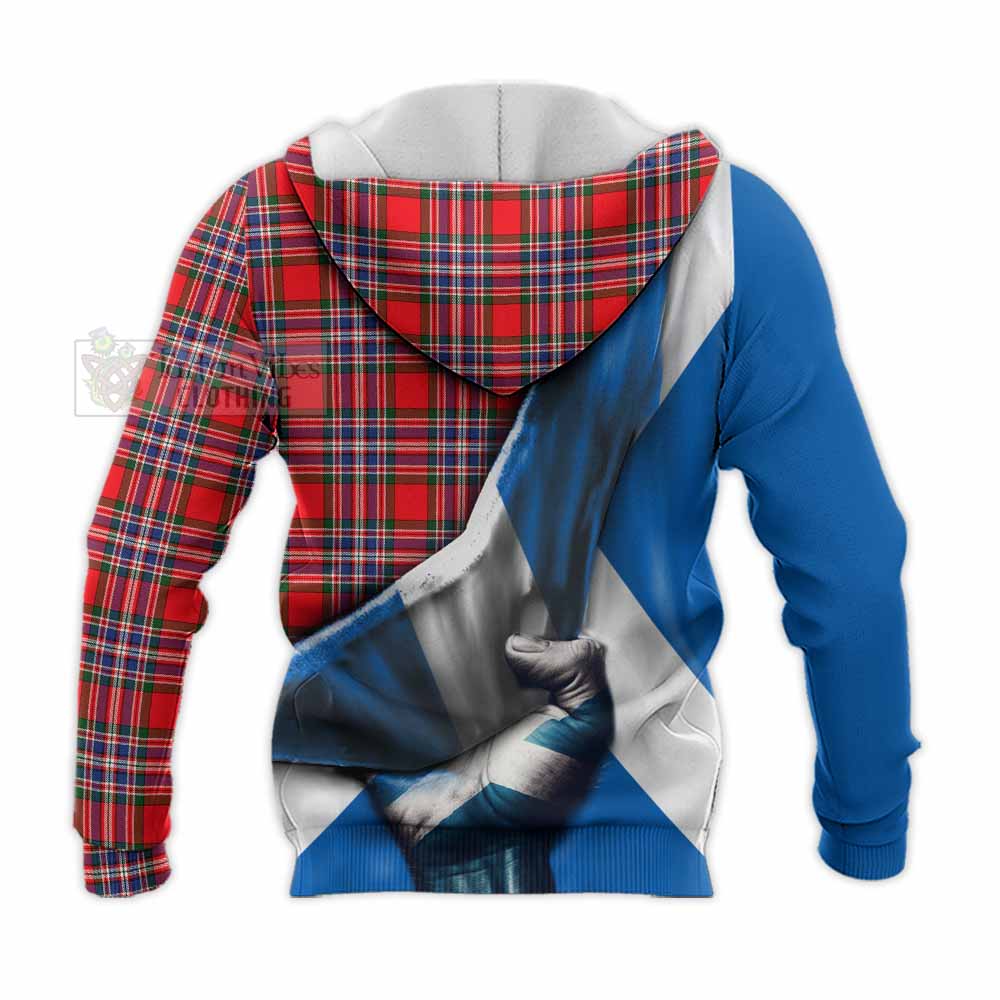 Tartan Vibes Clothing MacFarlane (McFarlane) Tartan Knitted Hoodie with Family Crest Scotland Patriotic Style