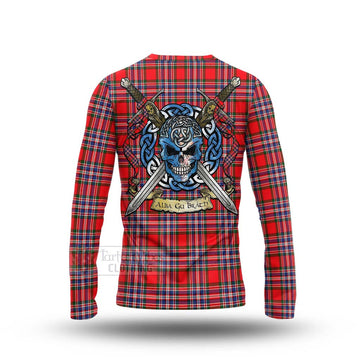 MacFarlane (McFarlane) Tartan Long Sleeve T-Shirt with Family Crest Celtic Skull Style