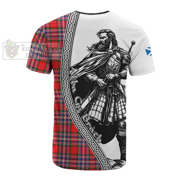 MacFarlane (McFarlane) Tartan Clan Crest Cotton T-shirt with Highlander Warrior Celtic Style