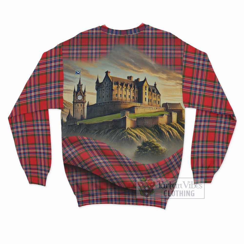 MacFarlane (McFarlane) Tartan Family Crest Sweatshirt with Scottish Ancient Castle Style - Tartan Vibes Clothing