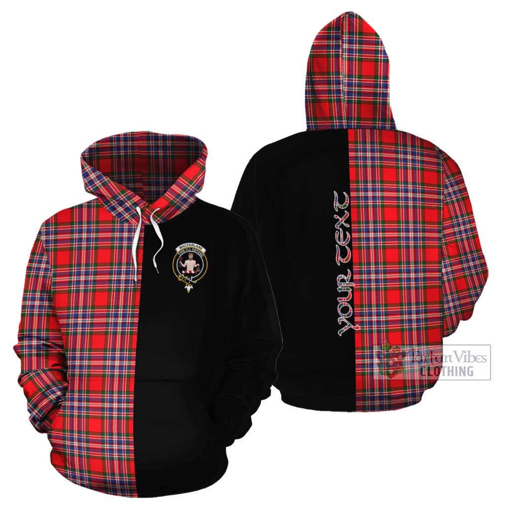 Tartan Vibes Clothing MacFarlane (McFarlane) Tartan Cotton Hoodie with Family Crest and Half Of Me Style